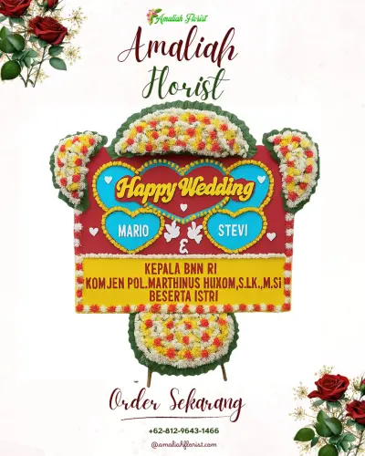 Karangan Papan Bunga Pernikahan di Kelayan Dalam